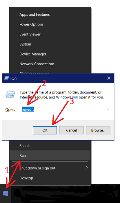 Launch 'regedit' application